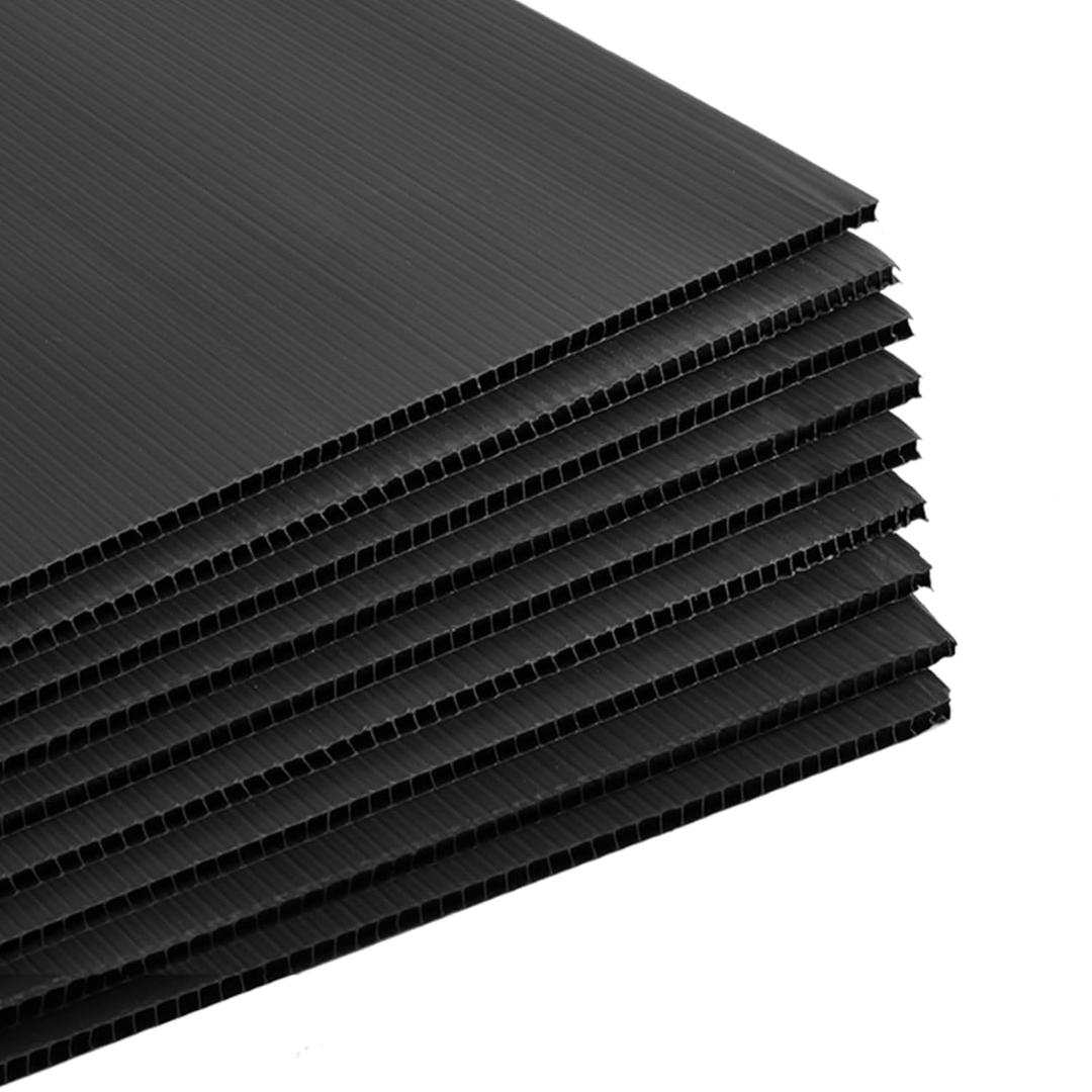 Patelai 12 Pcs 24 x 36 Inches Corrugated Plastic Sheet Corrugated Poster Board 4mm Thick Waterproof Blank Board Sheets Plastic Yard Sign for Garage and Estate Sale, Indoor and Outdoor Use (Black)