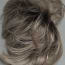 TISHINING Pixie Cut Short Ombre Gray Curly Wigs for White Women Fluffy Layered Mixed Grey Wig with Bangs Natural Looking Synthetic Daily Party Wig