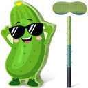 Gueevin Pickle Piñata Pickle Birthday Party Decorations Supplies Cute Cartoon Cucumber Piñata Set with Stick Blindfold for Dill Vegetable Themed Birthday Baby Shower Celebration Decorations