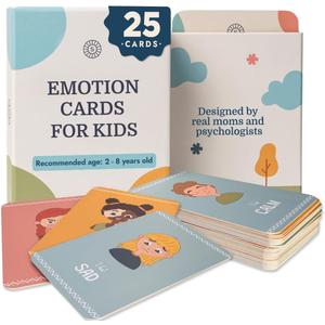 Samma Sati Emotion Flashcards  25 Emotion Cards for Toddlers - Help Toddlers Identify Emotions  Emotion Cards for Kids  Fun Illustrations Mixed Emotions Card Deck & Feelings Card - 2-8 Years