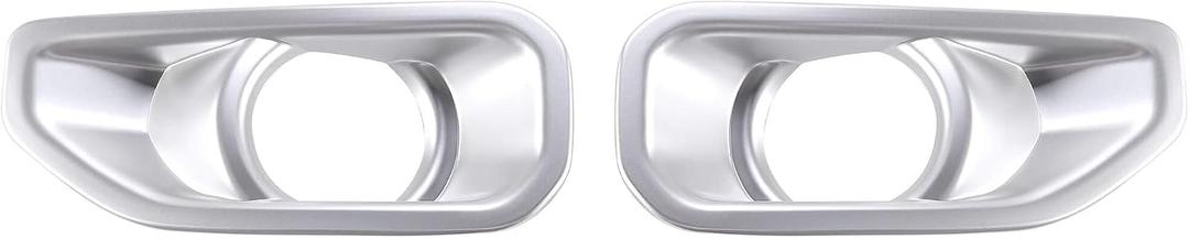 Savadicar 2-Piece Silver Fog Light Trim Cover for Jeep Wrangler JL JLU 4xe & Gladiator JT 2018-Present Exterior Styling Upgrade Accessories