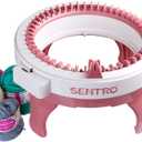 SENTRO 48 Needles Knitting Machine with Electric Adapter, Smart Weaving Loom Round Spinning Crochet Knitting Machines with Row Counter and Crank Handle Adapter Hex Steel Bit for Automatic Knit
