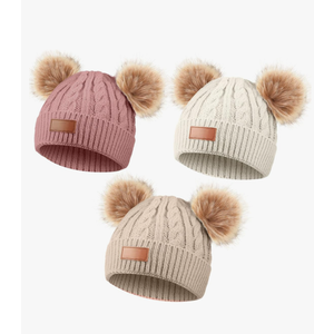 Geyoga Kids Winter Pompom Hat Knitted Ski Beanie Hat Pom Pom Beanie Cap for Girls Boys, for 0-13 Years Old