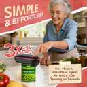 Handsfree Smart Touch Rechargeable Electric Can Opener Easy Flex Side Cut All Can Sizes with LED Display and Smooth Edge Safety for Arthritis & Seniors, Auto Kitchen Gadget (Black)