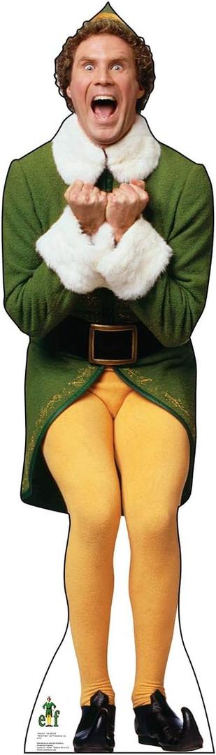 Cardboard People Buddy The Elf Excited Life Size Cardboard Cutout Standup - Elf (2003 Film)