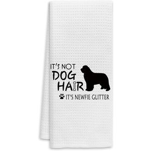 It's Not Dog Hair It's Newfie Glitter Hand Towel - Fall Funny Decor for Kitchen and Dish - Gifts for Dog Lovers, Mom, Girls, Women