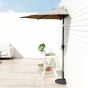 Helios&Hestia 9 ft Small Half Round Wall Outdoor Market Patio Umbrella with Tilt and Crank for Garden, Deck, Balcony