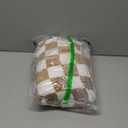 LOMAO Throw Blankets Flannel Blanket with Checkerboard Grid Pattern Soft Throw Blanket for Couch, Bed, Sofa Luxurious Warm and Cozy for All Seasons (Khaki, 40"x60")