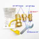 3/4" Female and Male Solid Brass Dual Fuel Generator Natural Propane Hose Quick Connect Disconnect Fittings Convert for Pipe Natural Gas Supply for Generators