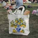Canvas Tote Bag for Women, Tote Bag with Zipper Inner Pocket