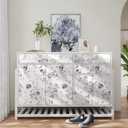 Blue Floral Wallpaper Peel and Stick Wallpaper 17.3"197" Boho Flower Removable Self Adhesive Wall Paper for Bedroom Floral Contact Paper for Cabinets Furniture Watercolor Decor Waterproof Vinyl Film