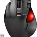 ELECOM EX-G Left Handed Trackball Mouse, 2.4 GHz USB Wireless, Ergonomic, Thumb Control, Tracking Roller Ball, 6 Programmable Buttons, Tilt Scroll