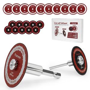 20PCS10 * 1.5"+10 * 1.97" Cut Off Wheels with 3PCS Shank(1/4" Hex Shank+1/4" Mandrel+1/8" Mandrel),Fiberglass Reinforced Rotary Tool Cutting Disc Set