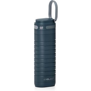 IDEUS Insulated Stainless Steel Water Bottle 14 oz Lockable Lid & Leakproof Travel Coffee Mug for Hot/Cold Beverages Fits Most Cup Holder (Navy Blue)