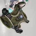 PoyPet Reflective Soft Breathable Mesh Dog Harness Choke-Free Double Padded Vest with Adjustable Neck and Chest (Military Green,S)