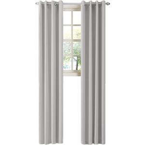 LA PALMA Thermal Insulated Blackout Darkening Grommet Living Room Curtains Window Drapes for Bedroom Pack of 2 Panels (Light Gray)