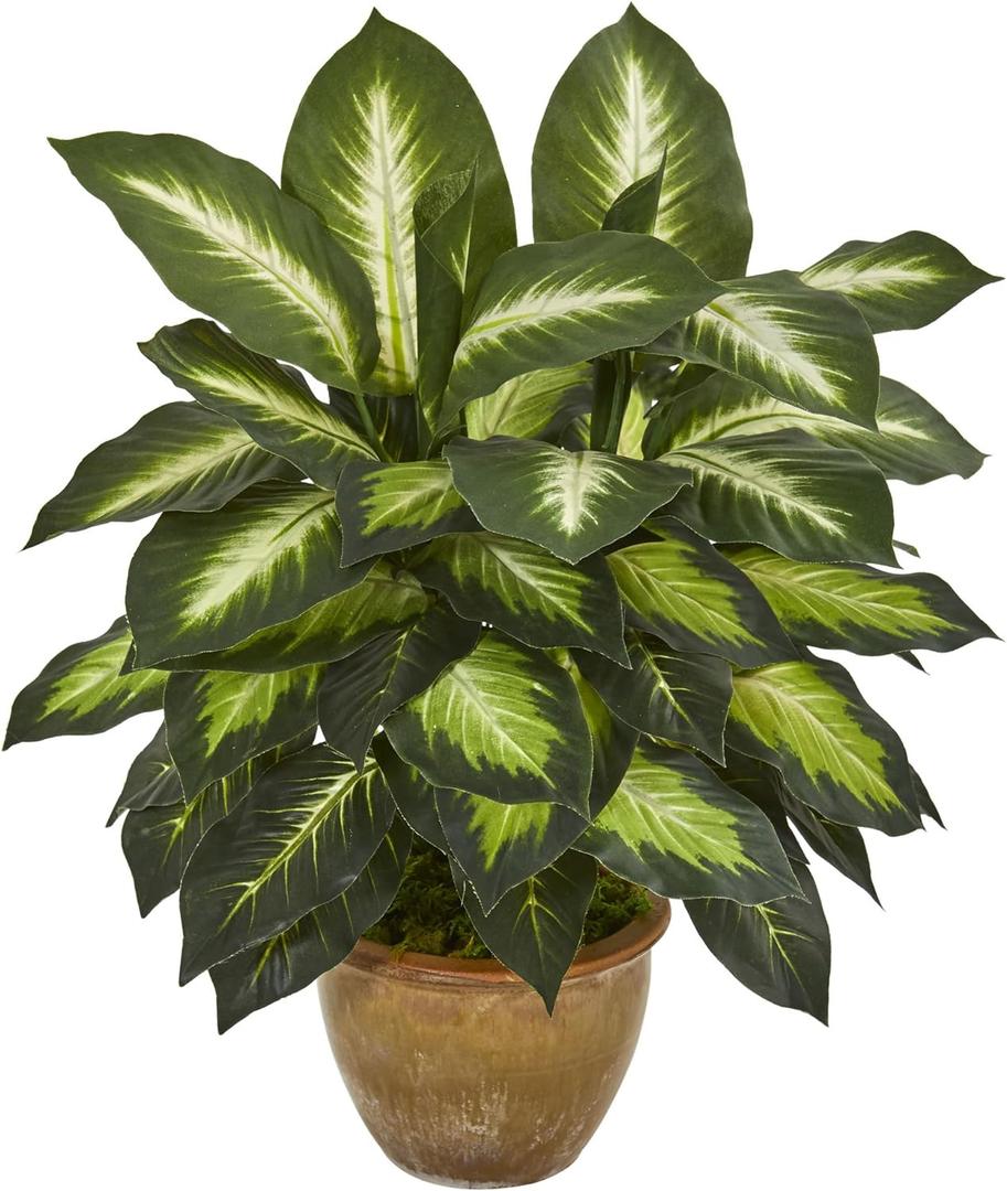Nearly Natural Dieffenbachia Artificial Plant in Ceramic Planter