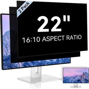 [2 Pack] 22 Inch Computer Privacy Screen for 16:10 Aspect Ratio Widescreen Monitor, Eye Protection Anti Glare Blue Light Computer Monitor Privacy Filter, Removable Anti-Scratch 22in Protector Film