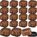 Ecally 16 Pack Furniture Risers Adjustable Bed Risers Desk Leg Risers 1.38" Stackable Heavy Duty Bed Lifts Risers Square Bed Raising Blocks for Mattress Table Leg Desk Chair Couch Sofa Dorm (Brown)