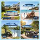 7FT Above Ground Pool Umbrella 360 Tilting Double-Layer Canopy & Height Adjustable, UPF 50+ Sun Protection for Above Ground Pools, Patio, Beach & Outdoors
