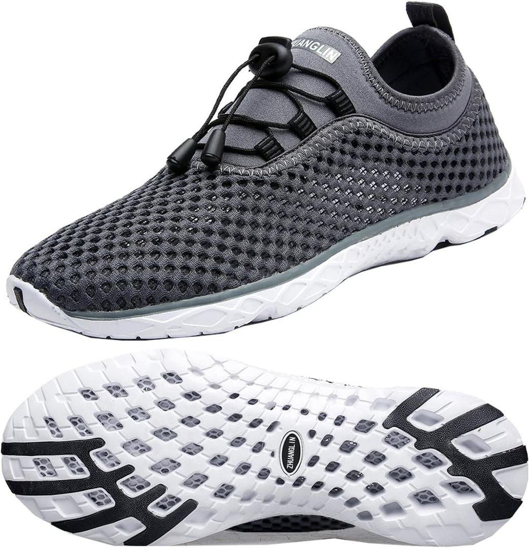 Women's Quick Drying Aqua Water Shoes,3-Second Drainage & All-Terrain for Swimming, Hiking, Yoga (11, 789dark Grey)