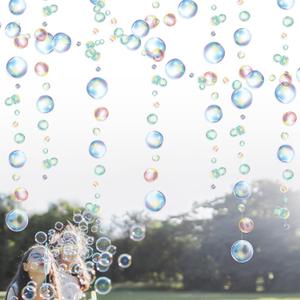 Cheerland Rainbow Bubble Garland Under The Sea Party Decorations Bubble Streamers Mermaid Birthday Backdrop Spongebob Decor Nautical Banner Hanging Underwater Ocean Beach Party Supplies - Pack of 10
