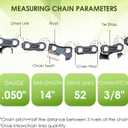 5 x Thten 14 inch Top Handle Saw Chain Compatible with ECHO CS-2511T,CS-280,CS-290,CS-300,CS-301,CS-302,CS-303T,CS-305,CS-310,CS-315,CS-330,CS-330T,CS-340,CS-341 0.050" Gauge 52DL 3/8" LP pitch 5 Pack