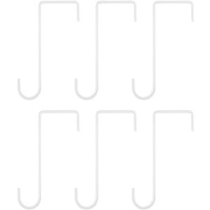 uxcell 6 Pcs Vinyl Fence Hooks, 2.4 x 6 Inch Powder Coated Metal Fence Hangers for Hanging Outdoor Lights Plants Bird Feeders, White