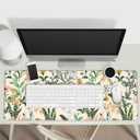 Floral Mouse Pad Stitched Edge Xl Large Mousepad 31.5" X 12" Rubber Base Non Slip Desk Mat For Laptop Pc Computer Gaming