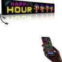 Large Programmable LED Sign, P10 Resolution Indoor Windows LED Signs, Bluetooth APP, for Business Bars Gaming Rooms Restaurants Festivals Cars (39"x 8")