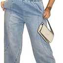 Novaorily Womens 2024 Summer Fashion Backless Denim jumpsuit Sexy Jean Romper High Waist Casual Overalls, XL