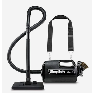 Simplicity Vacuums Handheld Canister Vacuum with Carry Strap for Hard Floors and Rugs, Car Detailing Vacuum Cleaner, S100 Black