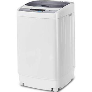 Giantex Full-Automatic Washing Machine Portable Compact 1.34 Cu.ft Laundry Washer Spin with Drain Pump, 10 programs 8 Water Level Selections with LED Display 12 Lbs Capacity
