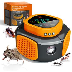 Ultrasonic Pest Repellent Plug in, Indoor Pest Rodent Control for Roach, Mosquito, Mouse, Bugs, Rodent, Mice, Spider, Ant, Electronic Repellent Device with 5 Mode Switching