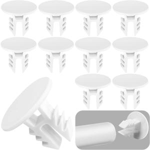 moonoom 12 Pcs Closet Rod End Caps, Wear-Resistant Curtain Rod Pole Endcaps, White Hang Bar Plug Caps for Home Bedroom Living Room Curtain Bracket Accessories