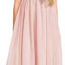 Cold Shoulder Junior Bridesmaid Dress Girls A-line Asymmetrical Chiffon Birthday Wedding Party Dresses, Dusty Pink 