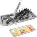 1pack 18 Slot Stainless Steel Ice Cube Trays Vintage Inspired Design Metal Ice Cube Trays with Removable Easy Release Handle for Bars Kitchens for Food Juice Dishwasher Safe