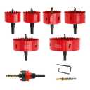 6PCS Hole Saw Kit for Tungsten Hole Cutters in Metal, Aluminium, Wood and Plastic for a Wide Range of Drilling Needs in Different Materials and Hole Diameters. ((2-1/8'' to 4-1/4'')-6PC)