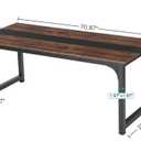 Tribesigns Modern Computer Desk, 70.8 x 31.5 inch Large Office Desk Computer Table Study Writing Desk Workstation for Home Office, Rustic/Black