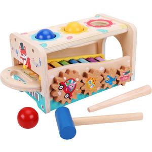 Wooden Montessori Toys Toddlers Play Kit, Wooden Puzzle Peg Board, Puzzle, Bean Sorting Games, Dexterity Games, Educational Toys for Children and Group Play Toys, Creative Kids Gifts