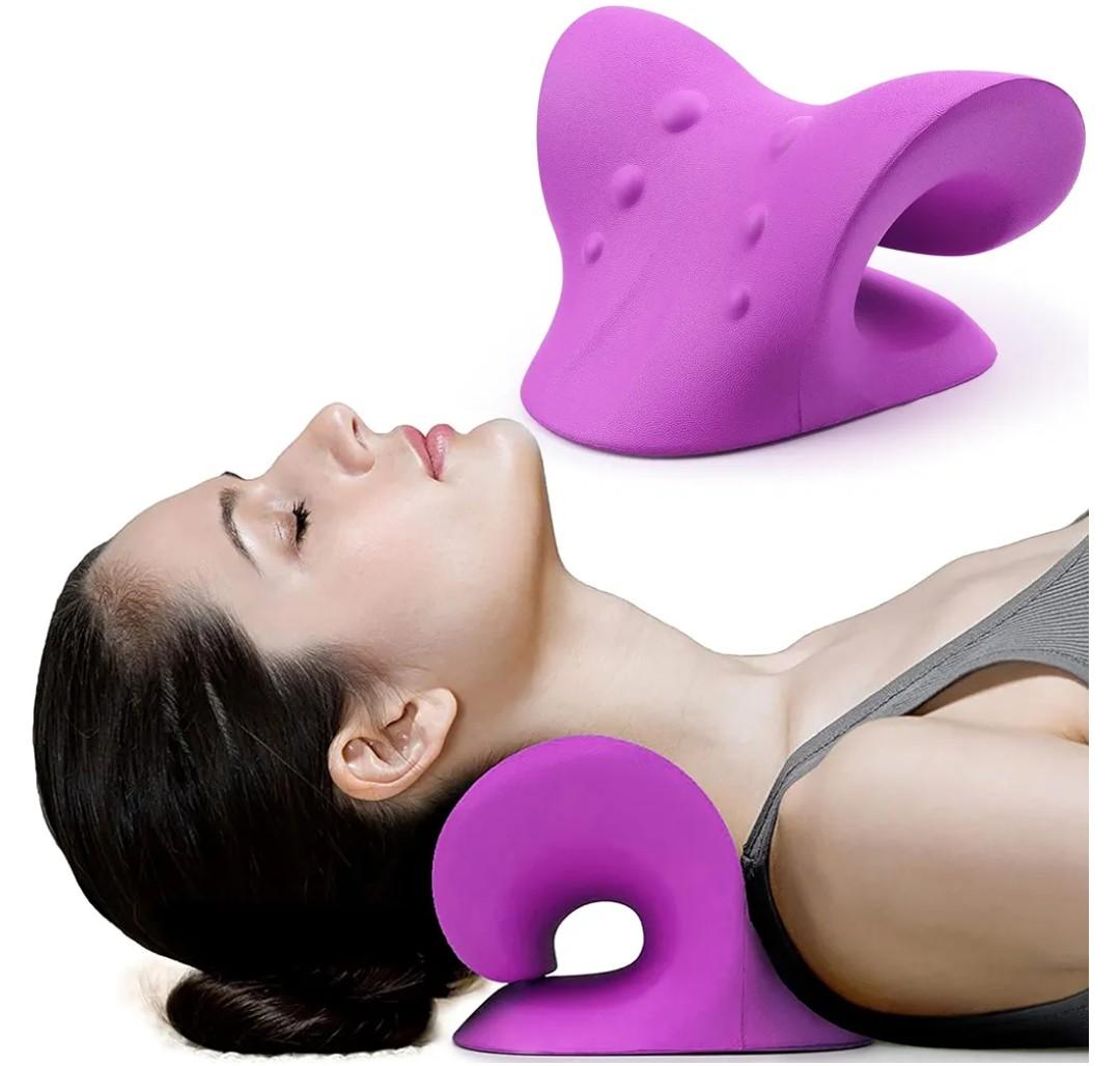 RESTCLOUD Neck and Shoulder Relaxer, Cervical Traction Device for TMJ Pain Relief and Cervical Spine Alignment, Chiropractic Pillow, Neck Stretcher (Purple)