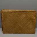 Rattan Natural Woven Rectangular Placemats Tropical 17×11inch ( 6 Pack)