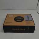 Blissful Diary Baby Play Gym & Activity Mat, 5 Developmental Zones Wooden Tummy Time Mat with 5 Detachable Sensory Toys for Motor Skills & Sensory Development, Baby Essentials Shower Gift (Gray Round)