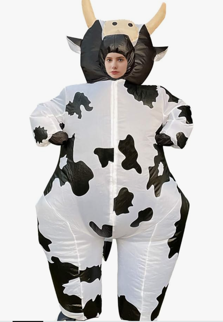 Inflatable Cow Costume Blow up Costume for Cosplay Party Festival Halloween Parade Carnival Suit Jumpsuit