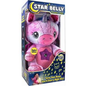Ontel Star Belly Dream Lites, Stuffed Animal Night Light, Magical Pink And Purple Unicorn - Projects Glowing Stars & Shapes In 6 Gentle Colors, As Seen On TV
