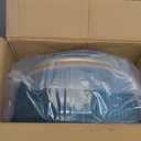 LITZFUR Adjustable Vanity Stool with Storage, 360° Swivel Gold Chair, Velvet Small Round Ottoman Footrest for Bathroom, Makeup Room, Blue