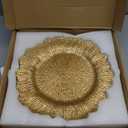 Gold Reef Charger Plates,10 Pack 13" Gold chargers for Dinner Plate-Reusable Plastic Charger Plates,Round Table Chargers for Wedding,Party,Event,Decoration(Reef Gold10)
