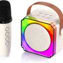 Karaoke Machine GUYUCOM Mini Speaker Toys with Bluetooth Microphone Toddler Boys Girls Kids for Ages 2-4 Birthday Gifts with Colorful Light Teen Girl Gifts Trendy Stuff for Kids 8-12, Portable Quality
