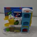Fisher-Price Little People Toddler Toy Helpful Neighbors Garage Playset with Spiral Ramp & 2 Cars for Pretend Play Ages 18+ Months