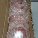 12 PCS Ribbed Coupe Glasses Pink Plastic Champagne Coupe Cup 10oz Detachable Gold Rim Espresso Martini Glass Vintage Margarita Glassware Cocktail Glass for Wedding Bachelorette Party